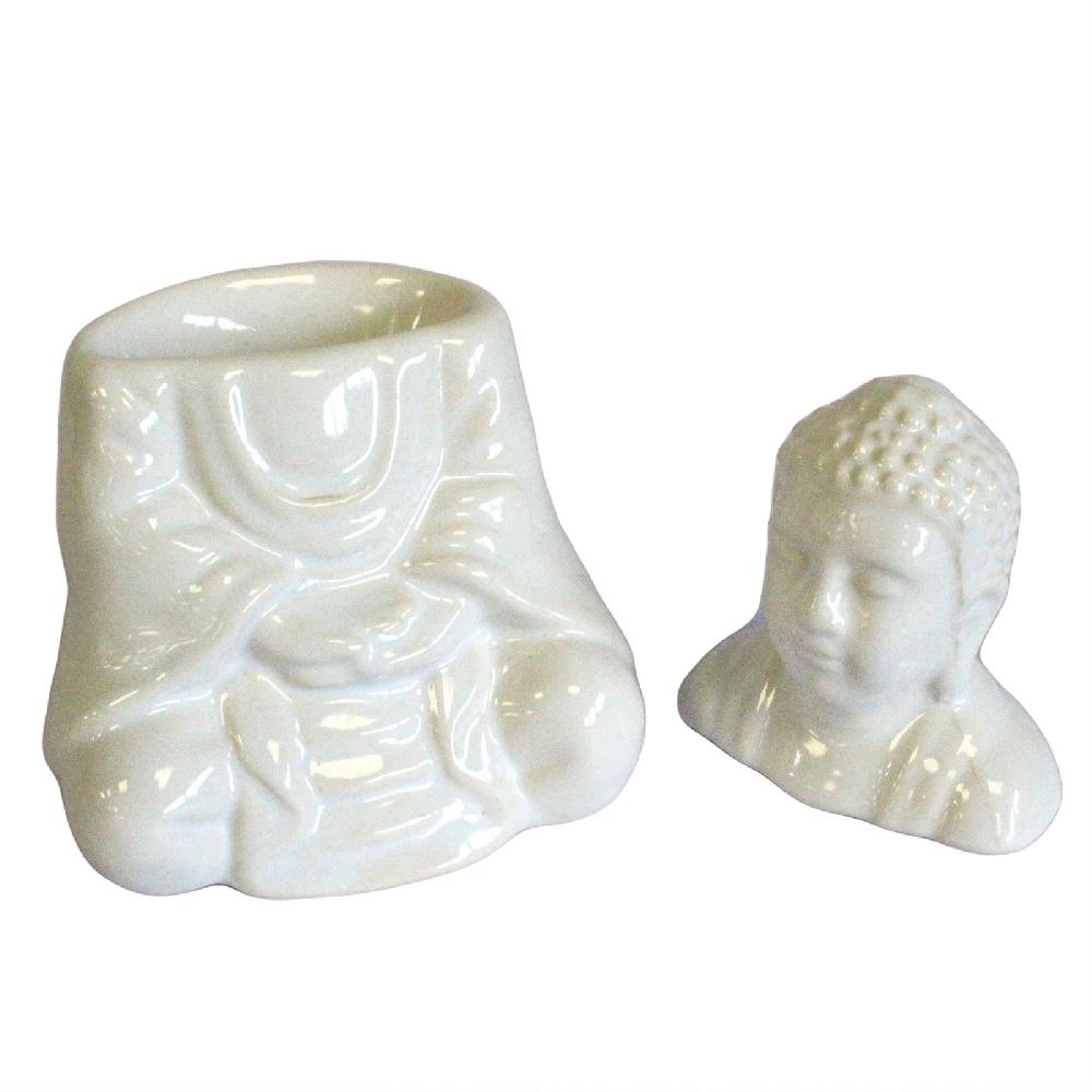 Ancient Wisdom Sitting Buddha Oil Burner - White