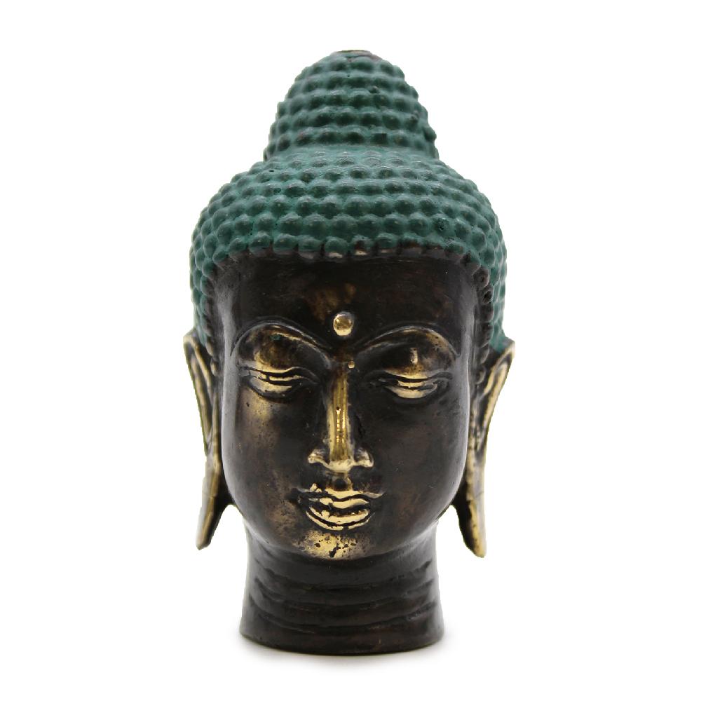 ancient wisdom Small Antique Brass Buddha Head