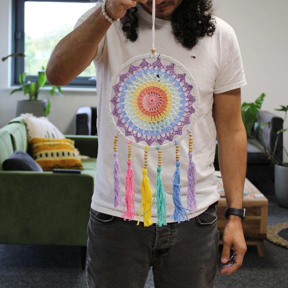 Ancient Wisdom Small Dreamcatcher - Pastel Rainbow