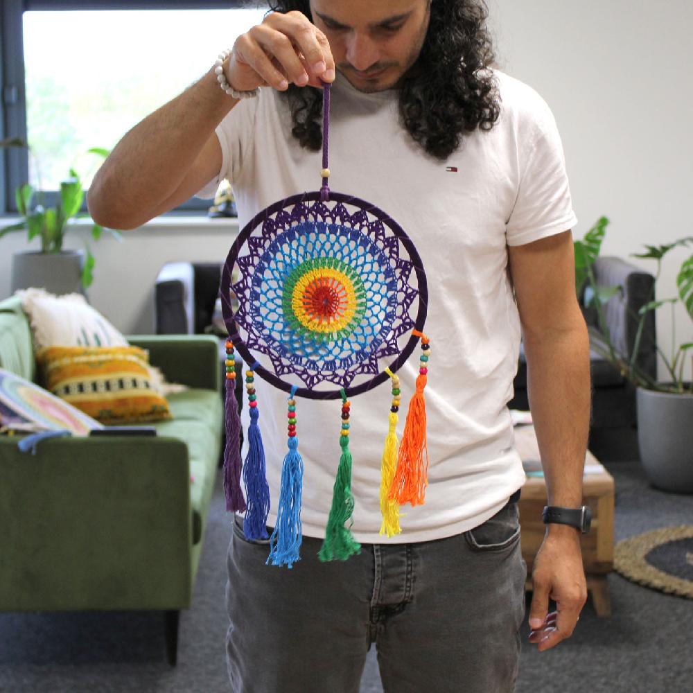 Ancient Wisdom Small Dreamcatcher - Vivid Rainbow