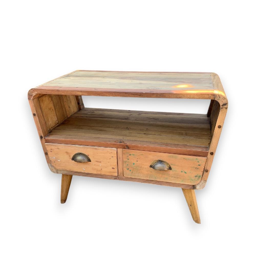 Ancient Wisdom Small TV Stand With 2 Draws Round