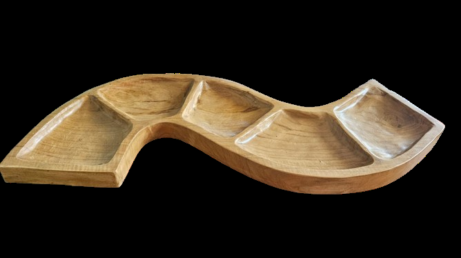 ancient wisdom Snake Shaped Teak Bowl Aprox 55cm