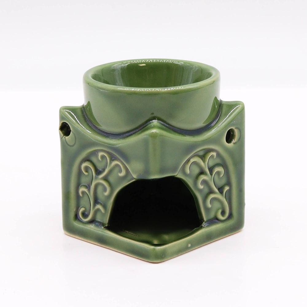 Ancient Wisdom Square Buddha Burner - Dark Jade