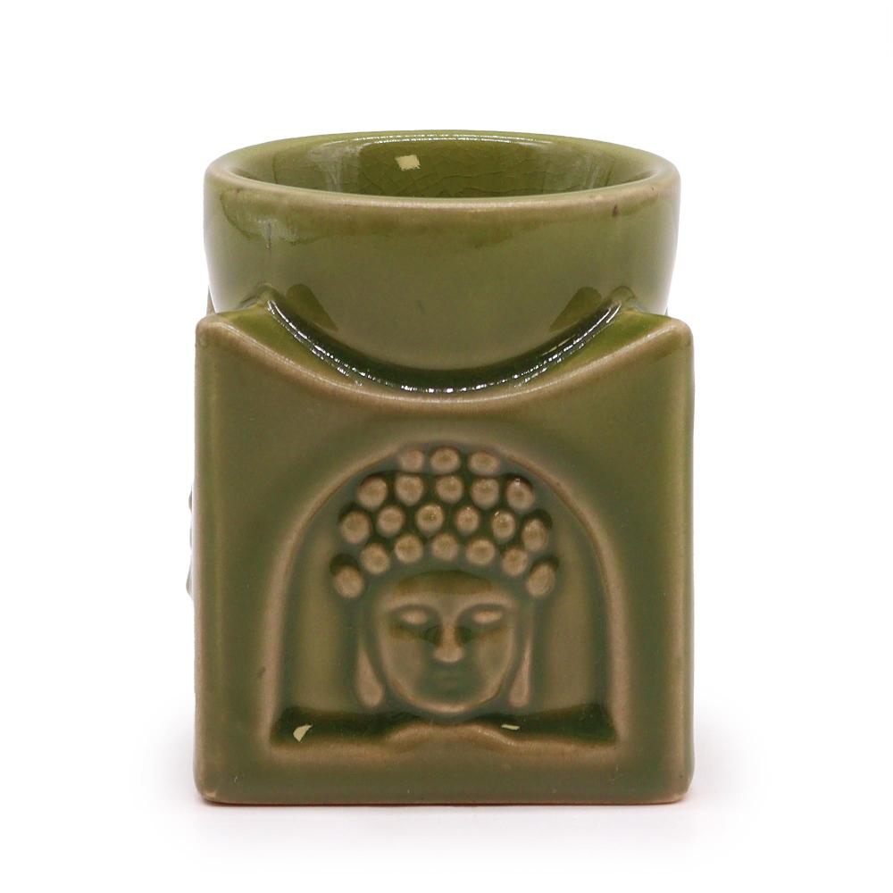 ancient wisdom Square Buddha Oil Burner - Light Jade