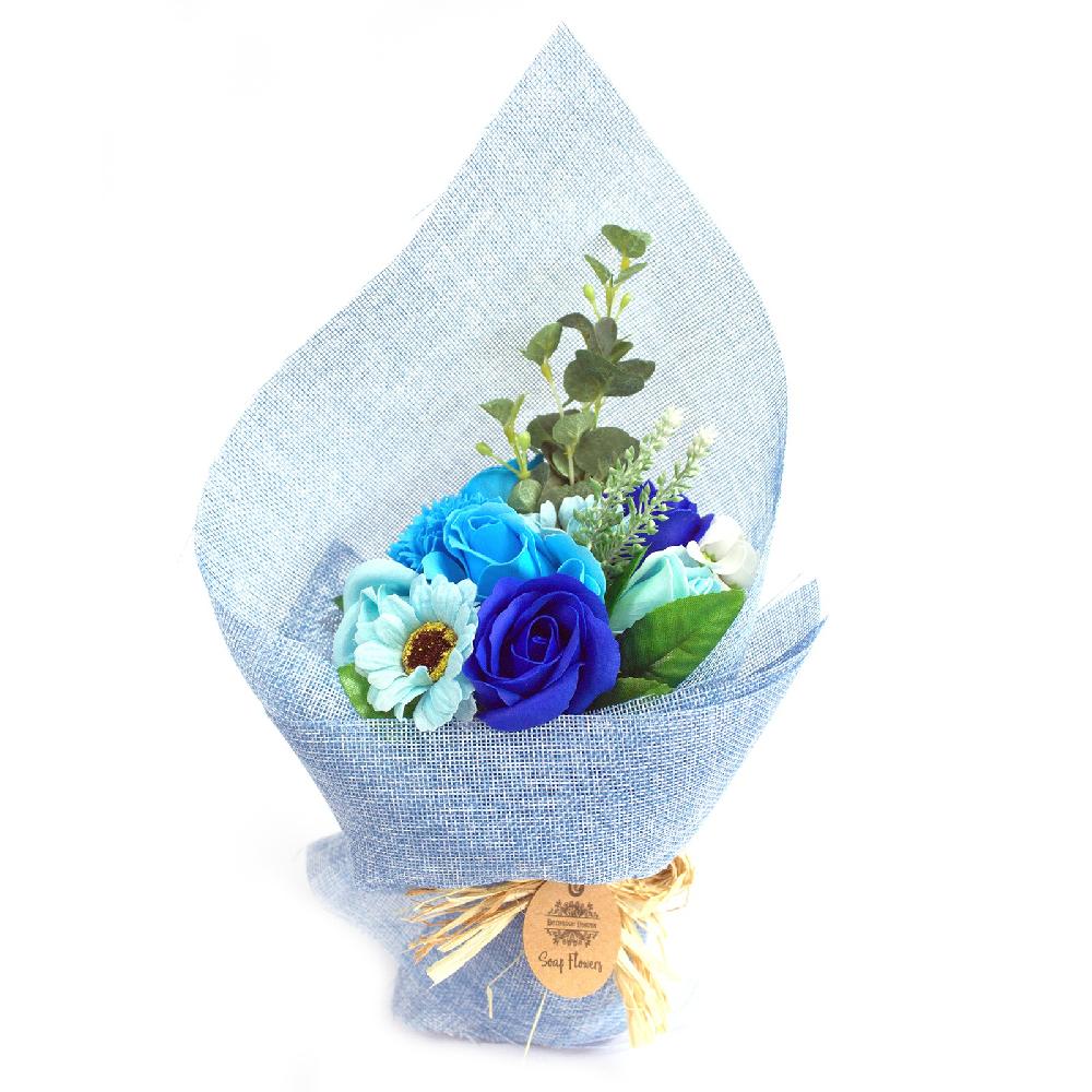 Ancient Wisdom Standing Soap Flower Bouquet - Blue