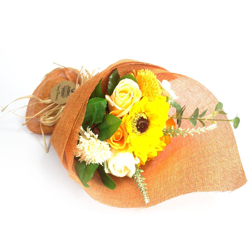 ancient wisdom Standing Soap Flower Bouquet - Orange