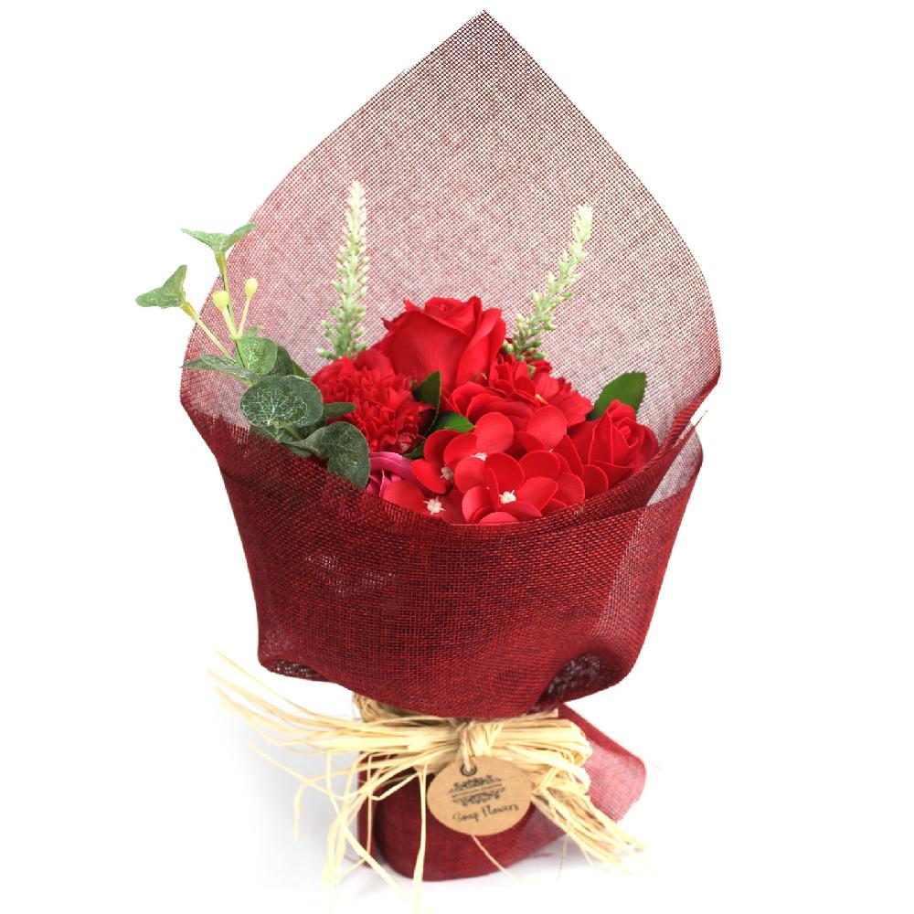 Ancient Wisdom Standing Soap Flower Bouquet - Red