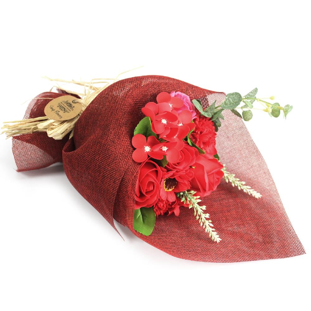 ancient wisdom Standing Soap Flower Bouquet - Red