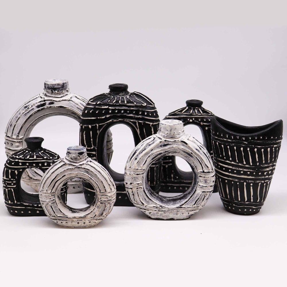 Ancient Wisdom Swirls Shaped Vase - Chocolate