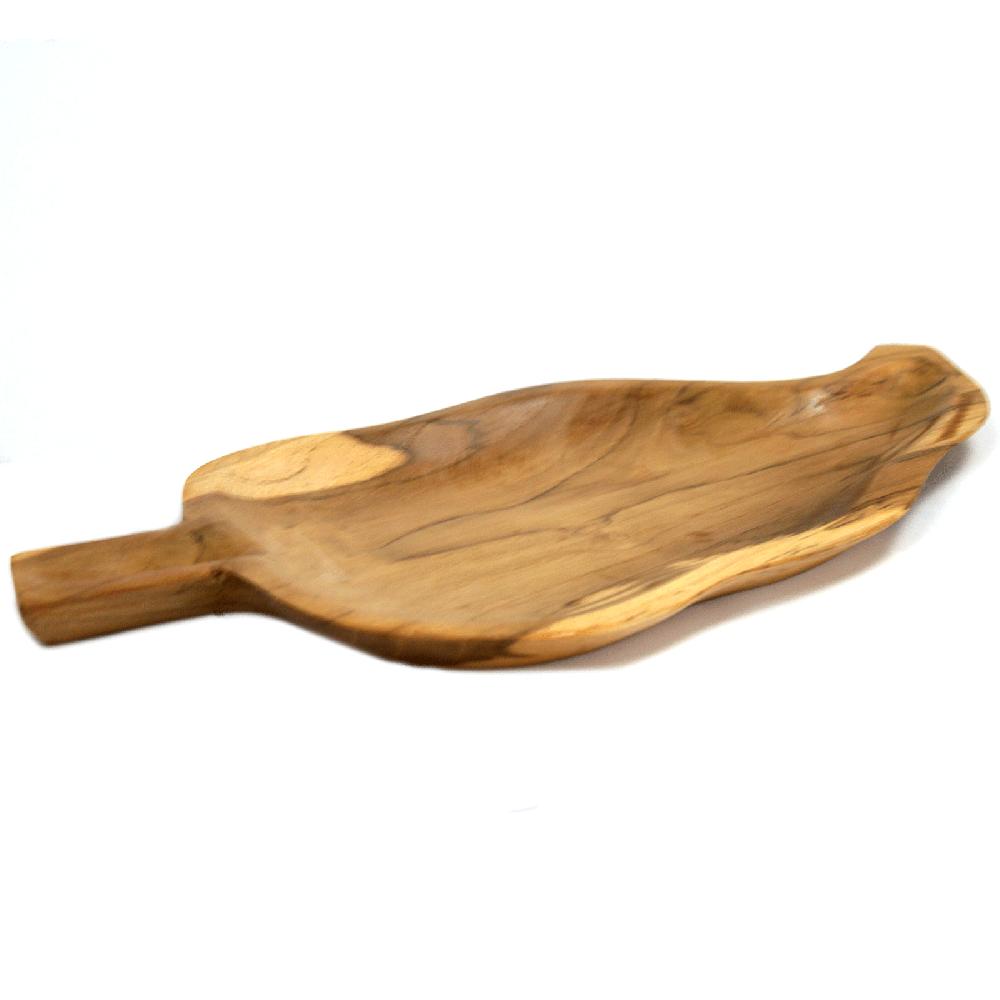 Ancient Wisdom Teak Leaf Shaped Bowl - Aprox 32cm