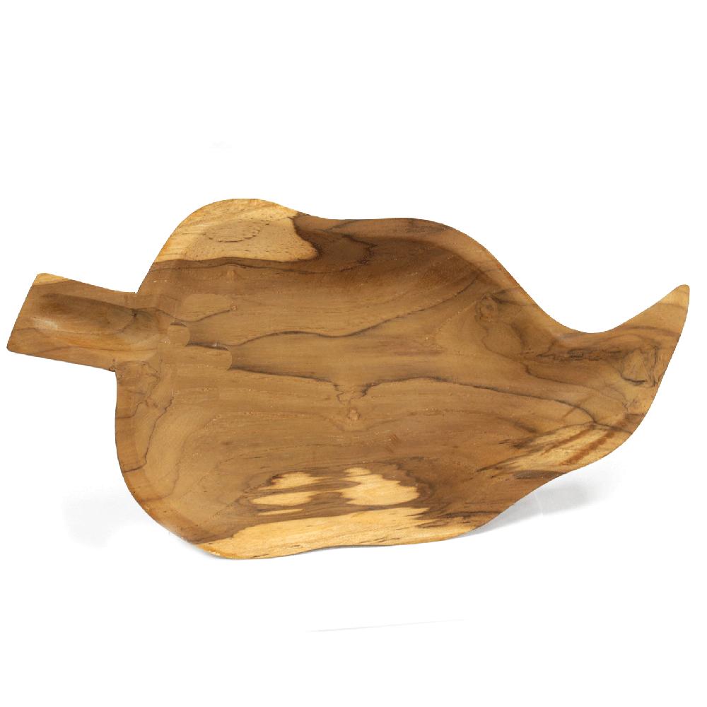 ancient wisdom Teak Leaf Shaped Bowl - aprox 32cm