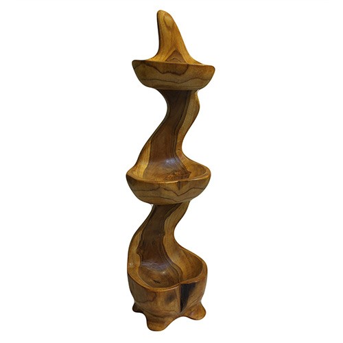 ancient wisdom Teak Three Bowl Standing aprox 50cm