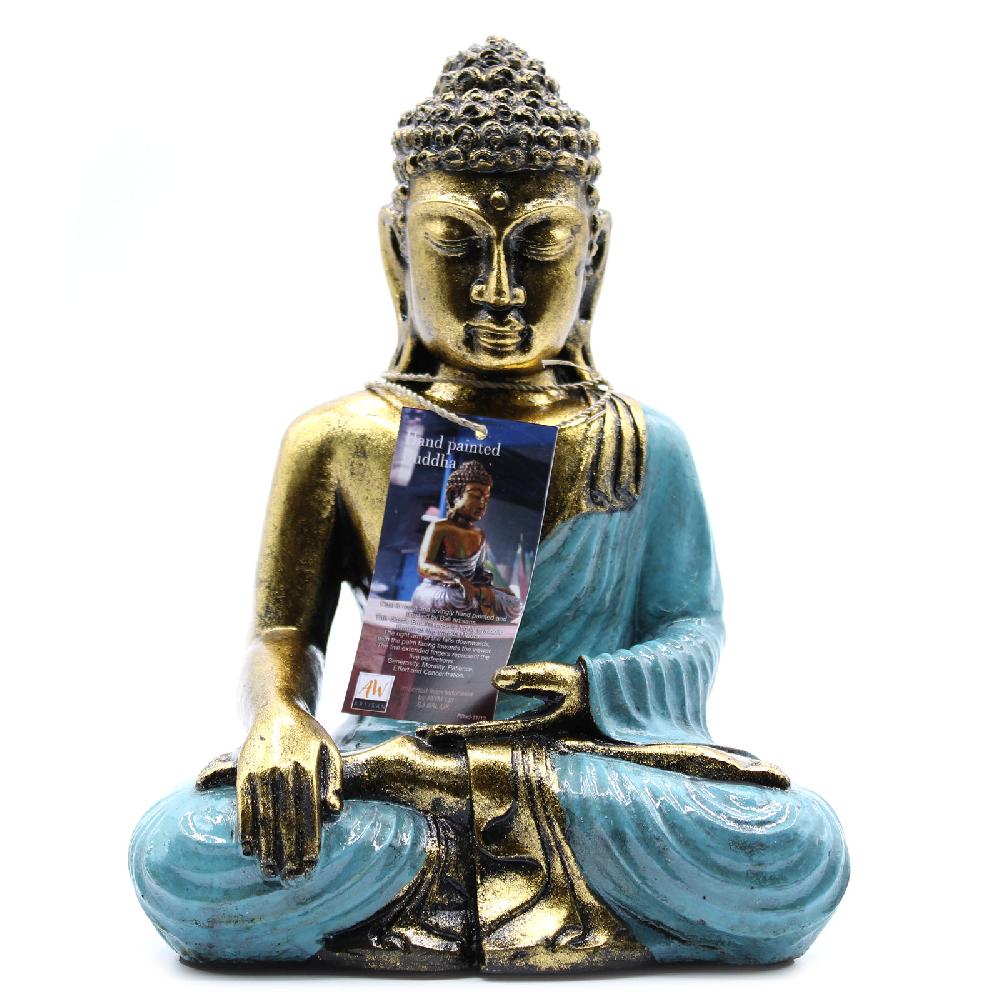 Ancient Wisdom Teal & Gold Buddha - Large