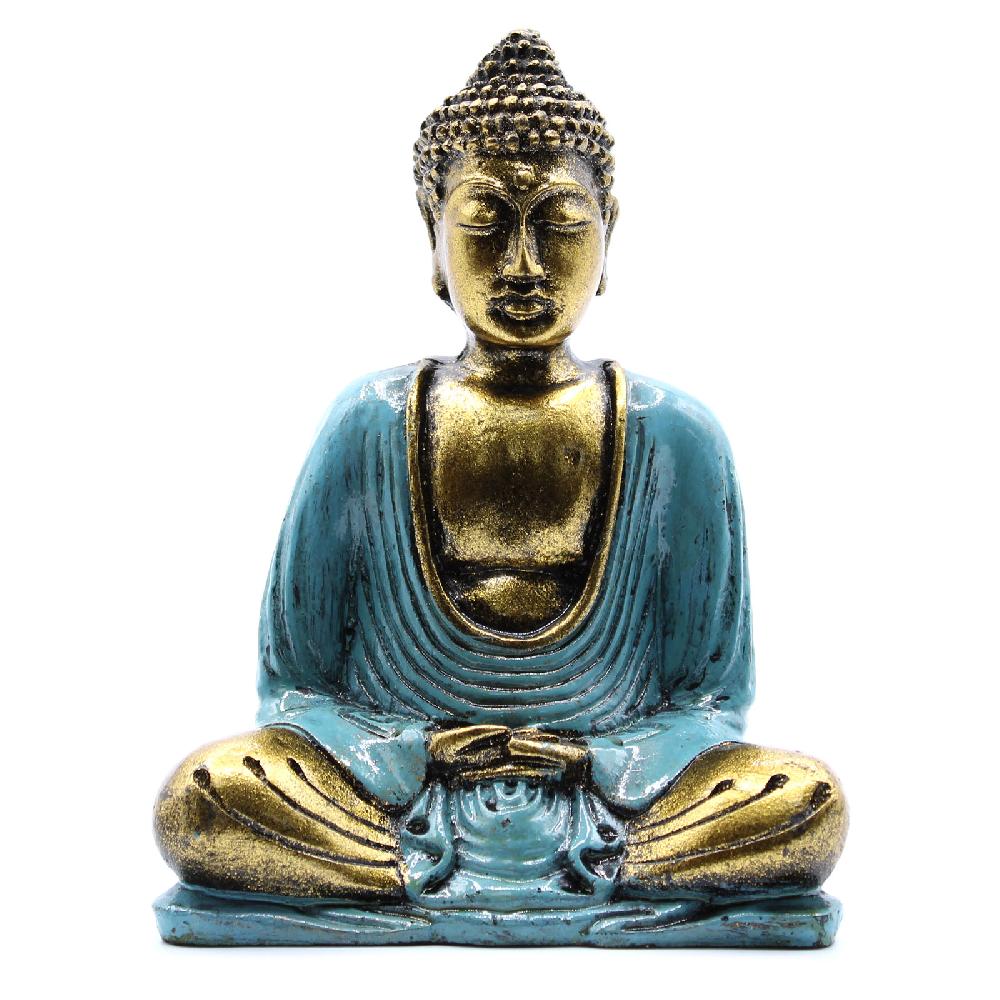ancient wisdom Teal & Gold Buddha - Medium
