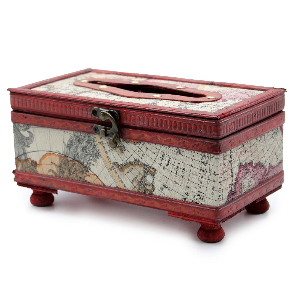 ancient wisdom Tissue Box Old Map with Legs