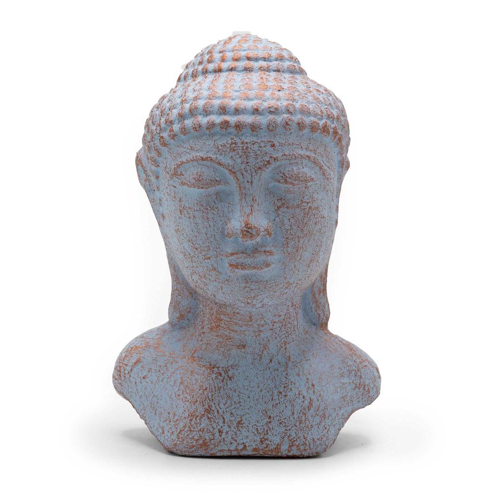 ancient wisdom Tranquility Buddha Head - Blue Copper