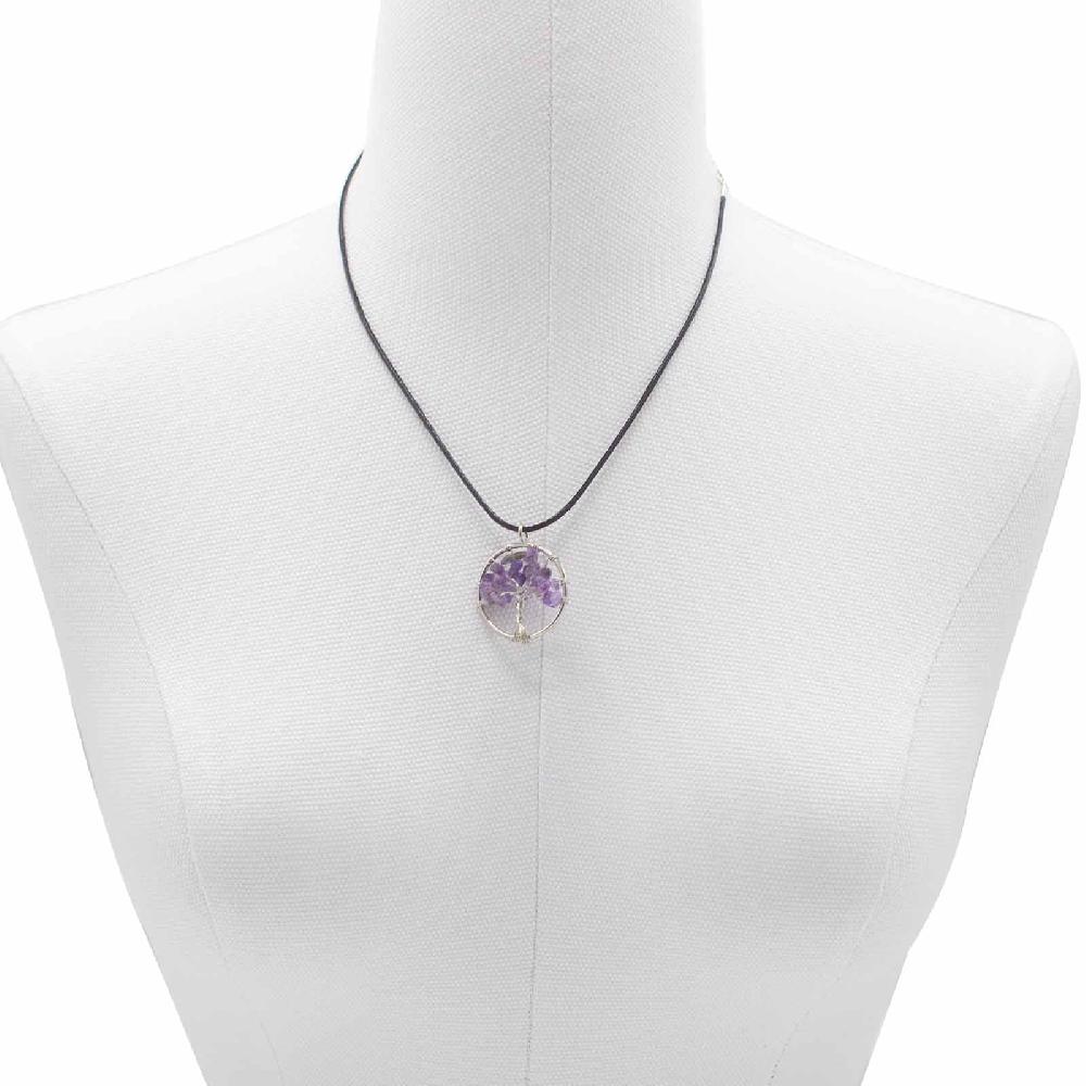 Ancient Wisdom Tree Of Life Pendant - Amethyst