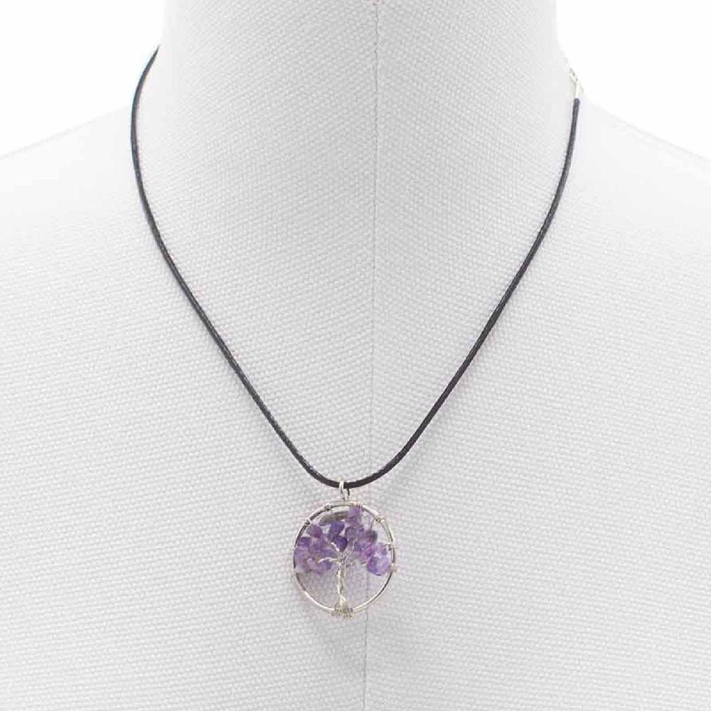 Ancient Wisdom Tree Of Life Pendant - Amethyst
