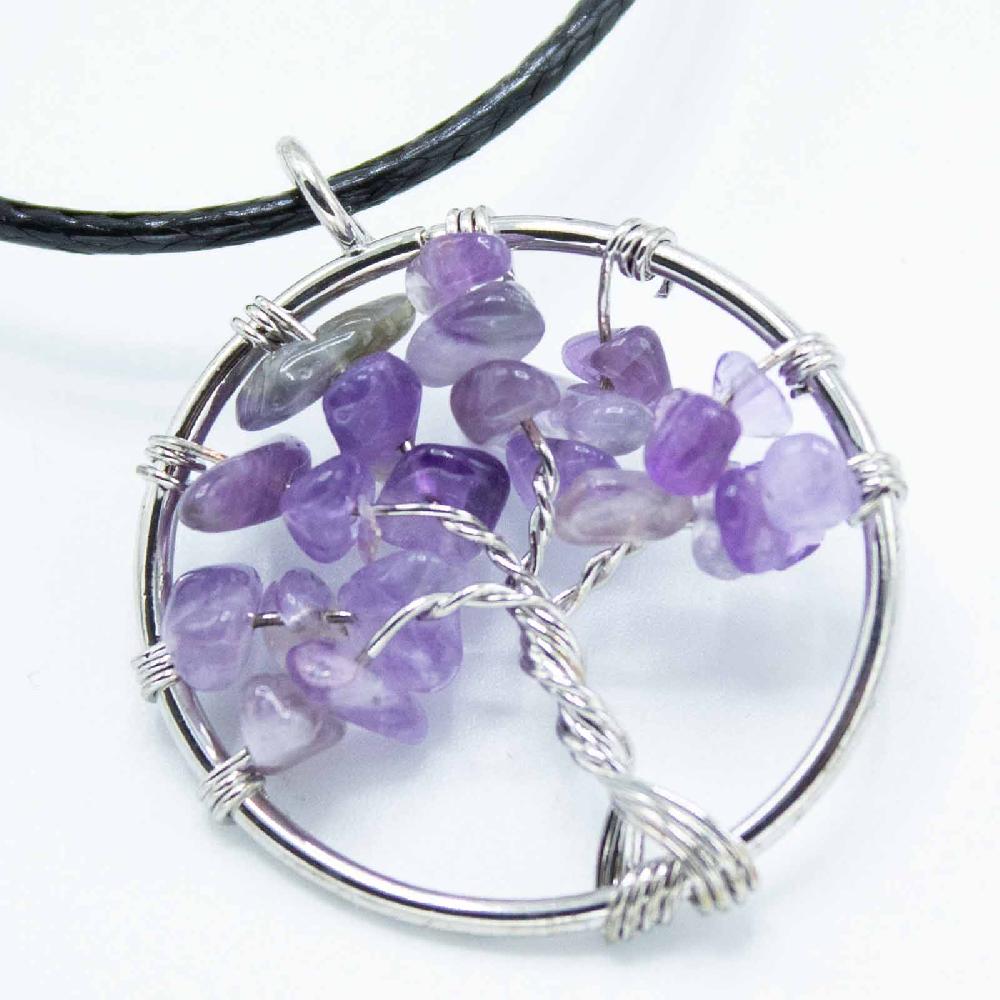Ancient Wisdom Tree Of Life Pendant - Amethyst