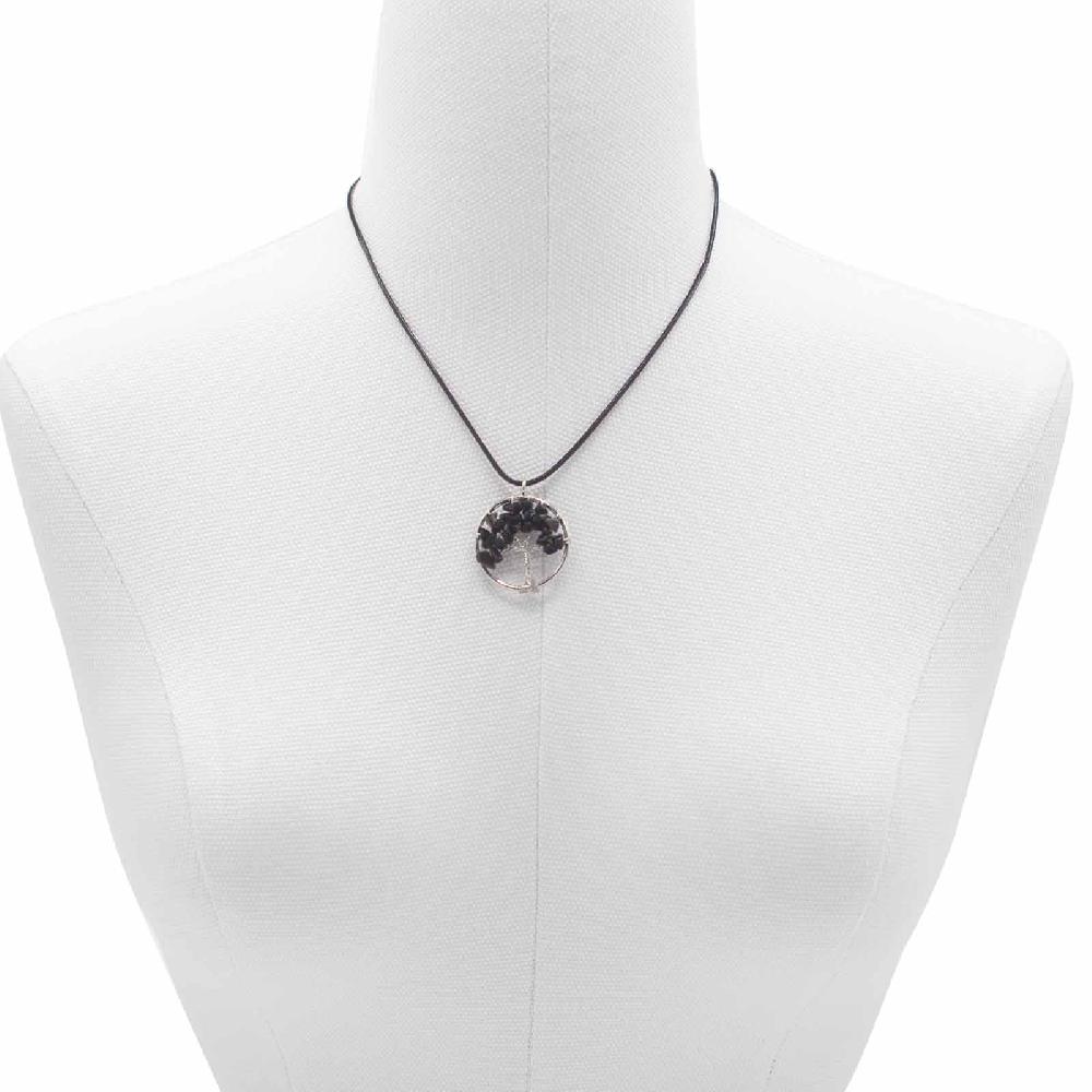 Ancient Wisdom Tree Of Life Pendant - Black Agate