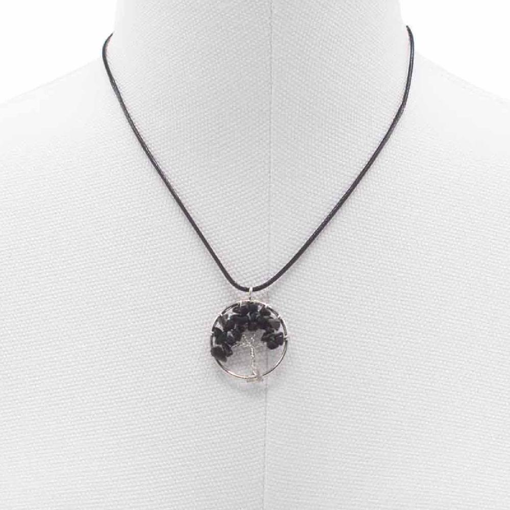 Ancient Wisdom Tree Of Life Pendant - Black Agate