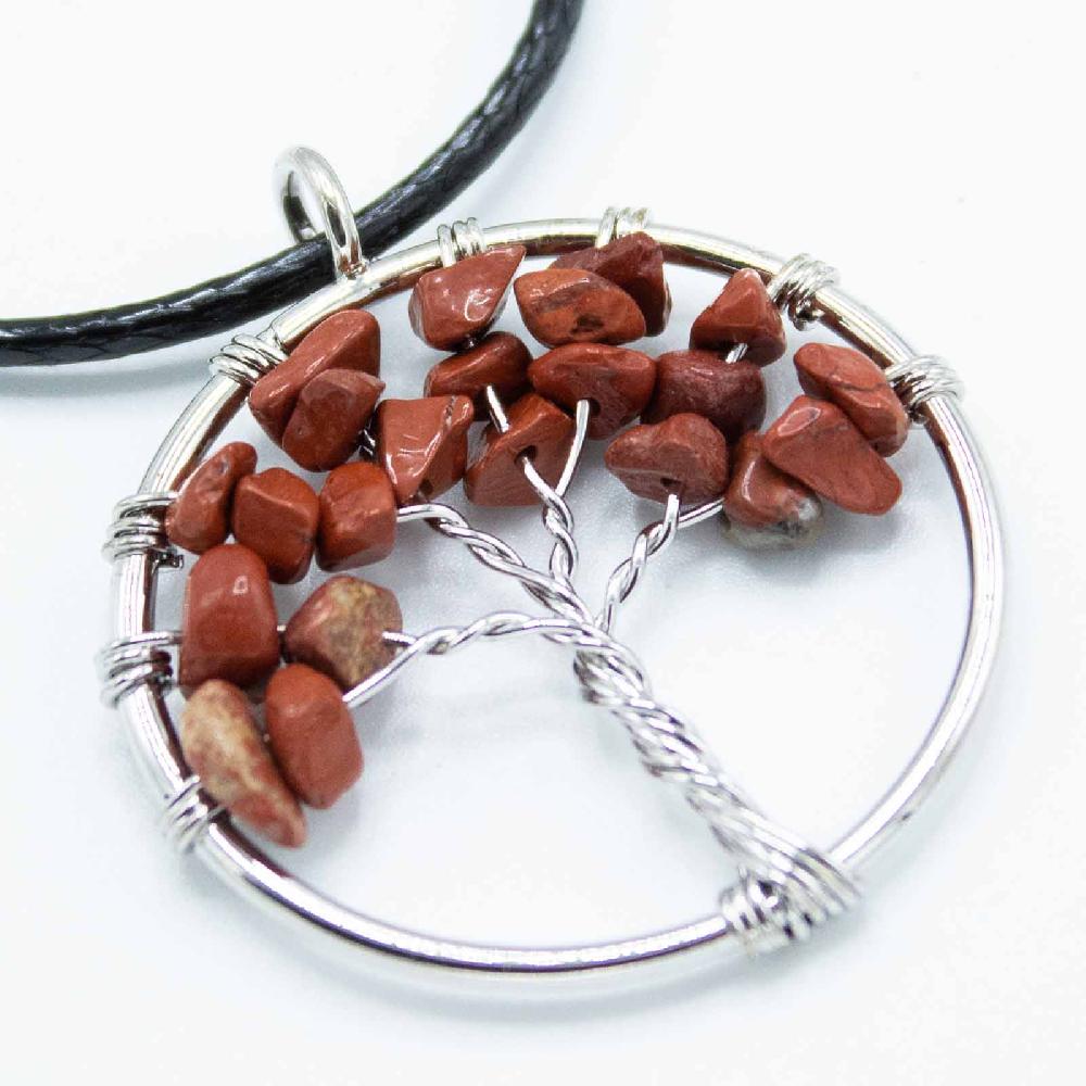 Ancient Wisdom Tree Of Life Pendant - Red Jasper