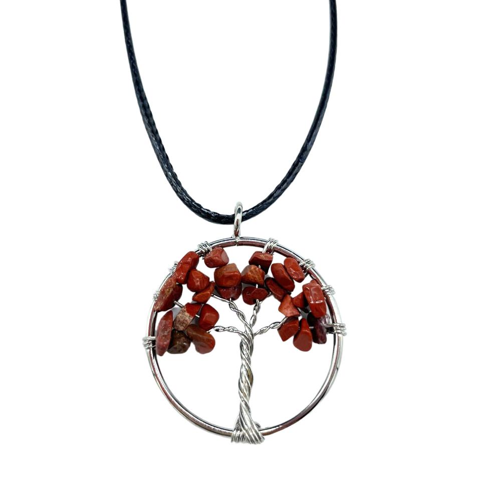ancient wisdom Tree of Life Pendant - Red Jasper