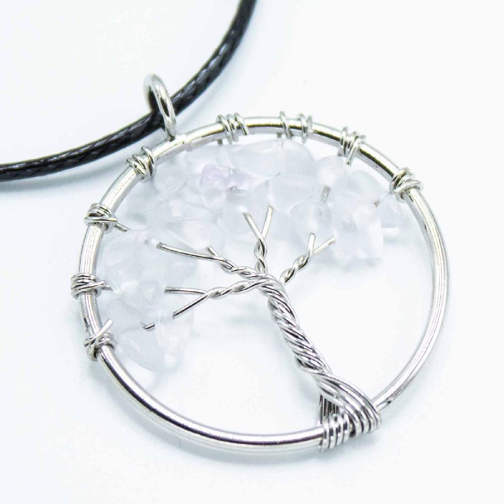 Ancient Wisdom Tree Of Life Pendant - Rock Crystal