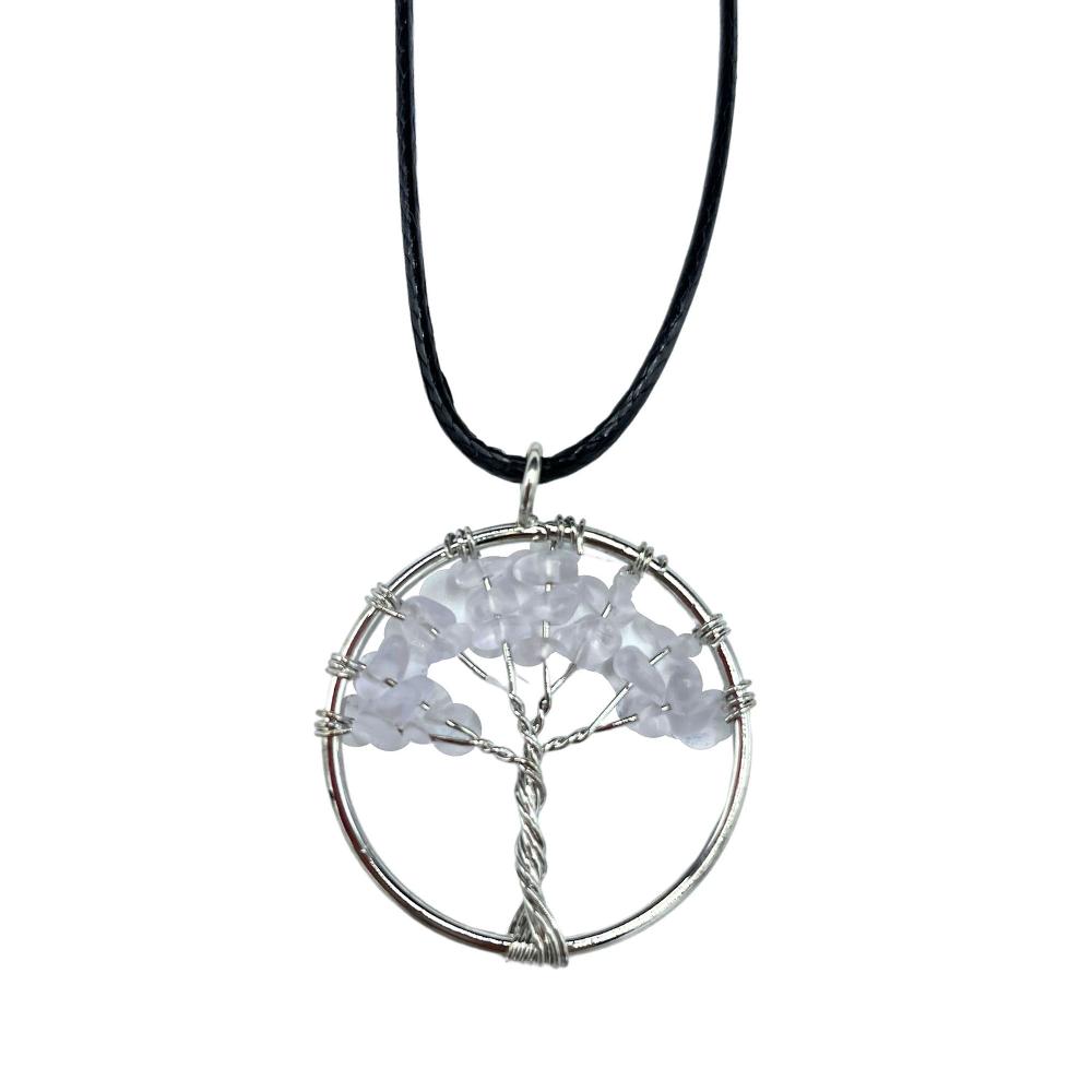 ancient wisdom Tree of Life Pendant - Rock Crystal