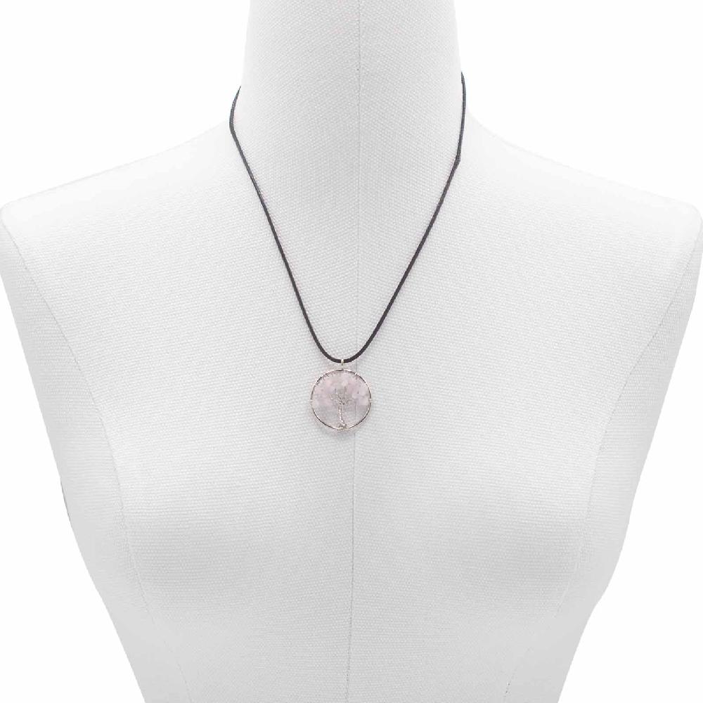 Ancient Wisdom Tree Of Life Pendant - Rose Quartz