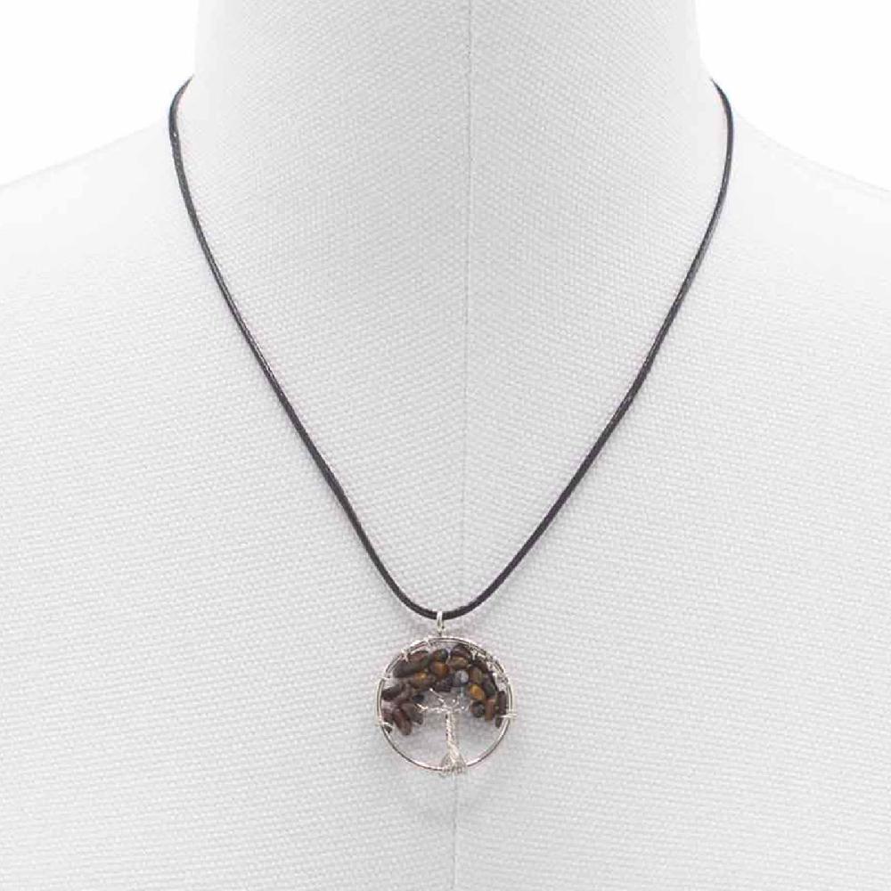 Ancient Wisdom Tree Of Life Pendant - Tiger Eye