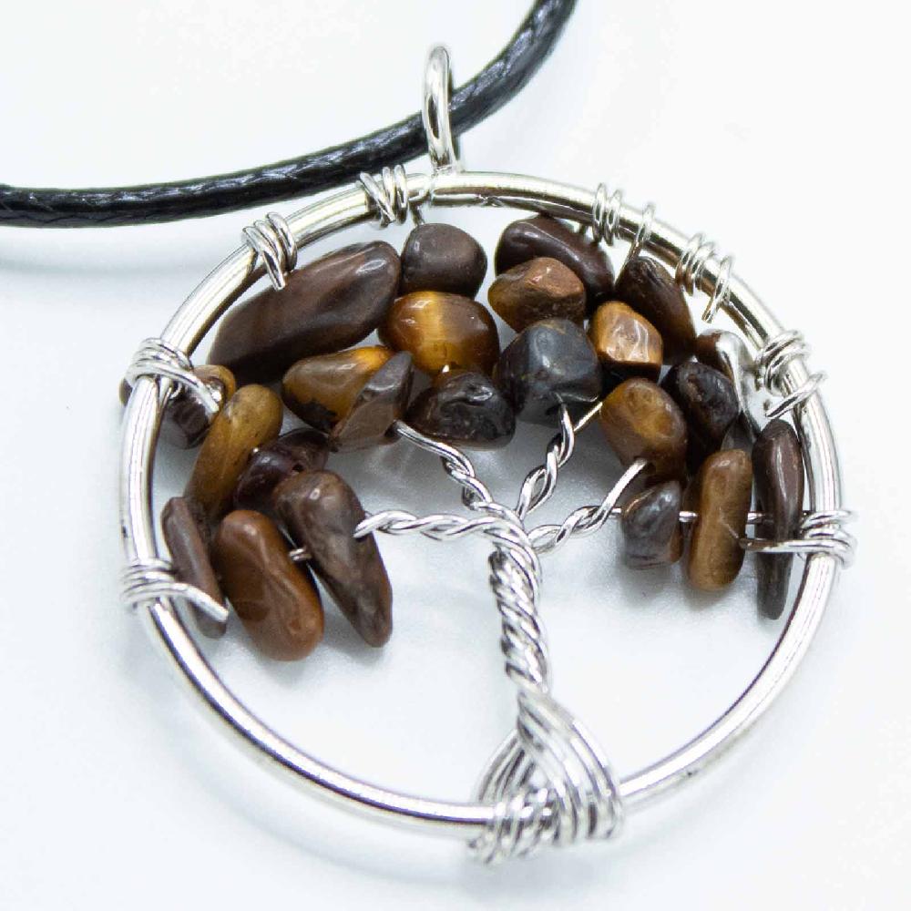 Ancient Wisdom Tree Of Life Pendant - Tiger Eye