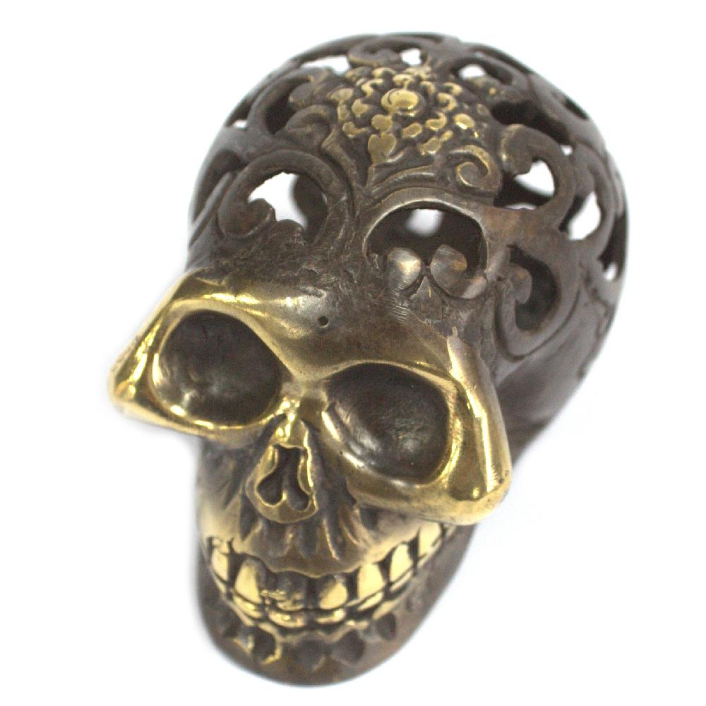 Ancient Wisdom Vintage Brass Skull - Lrg