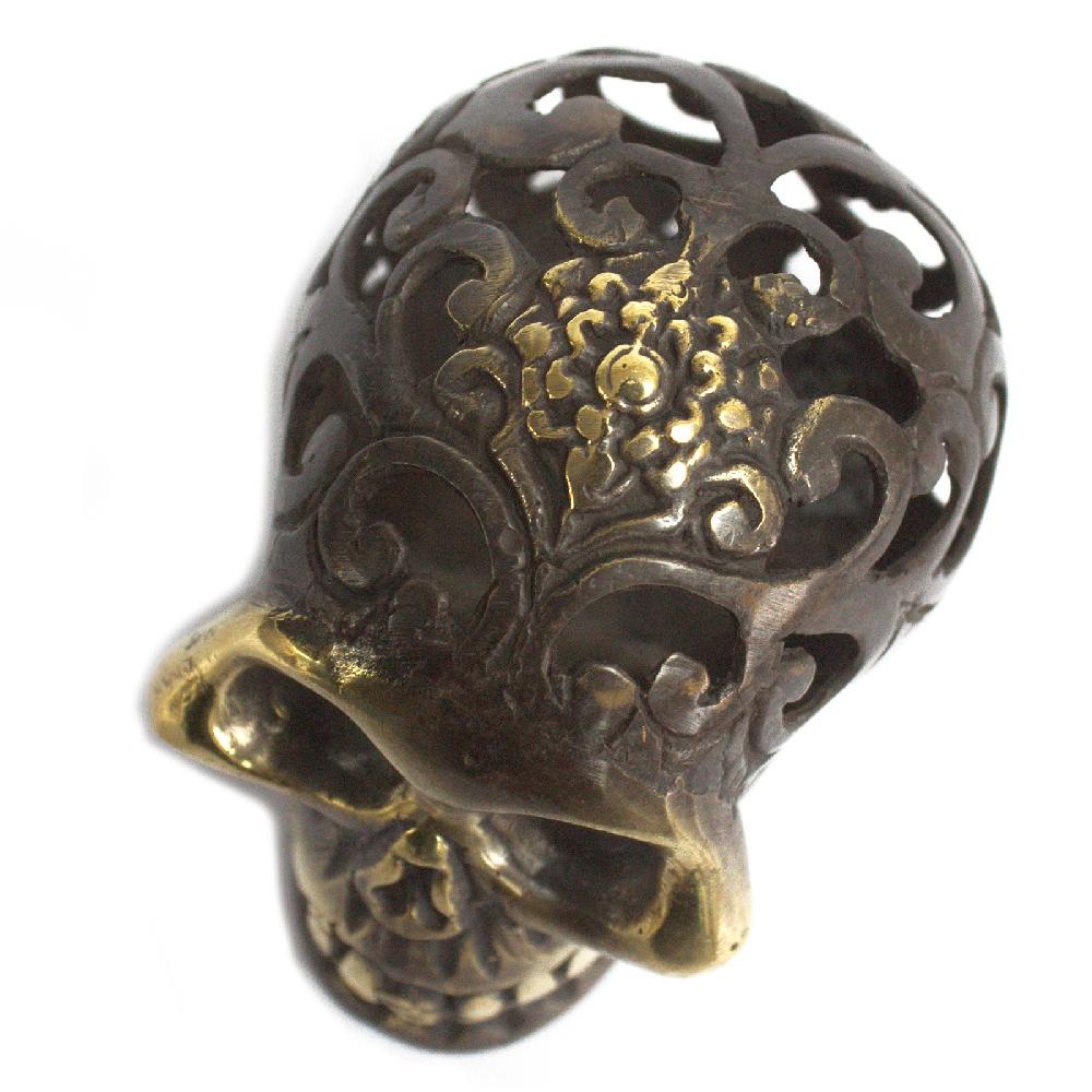 Ancient Wisdom Vintage Brass Skull - Lrg