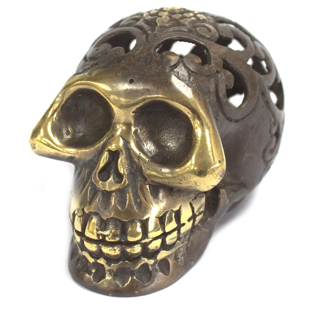 ancient wisdom Vintage Brass Skull - Lrg