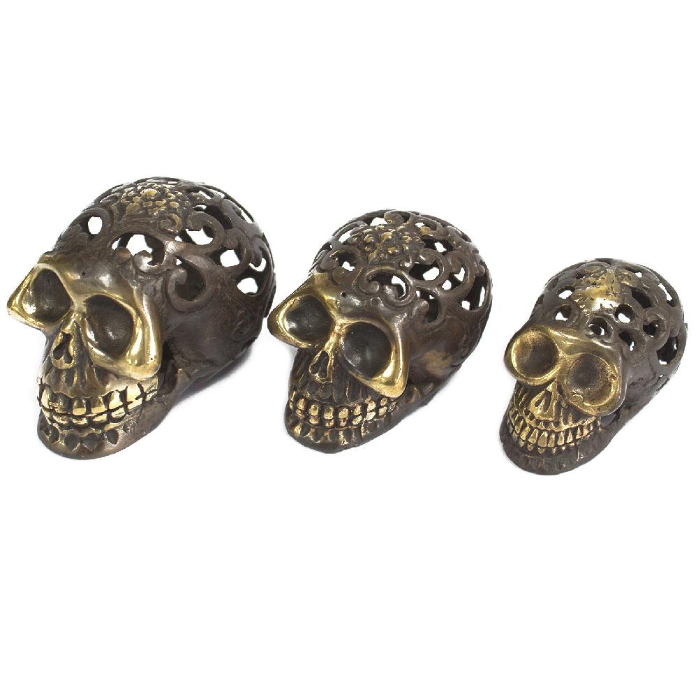 Ancient Wisdom Vintage Brass Skull - Small