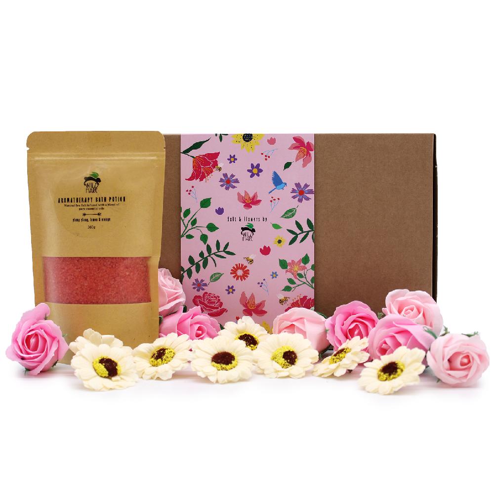 ancient wisdom Wild Hare Salt & Flowers Set- Passion