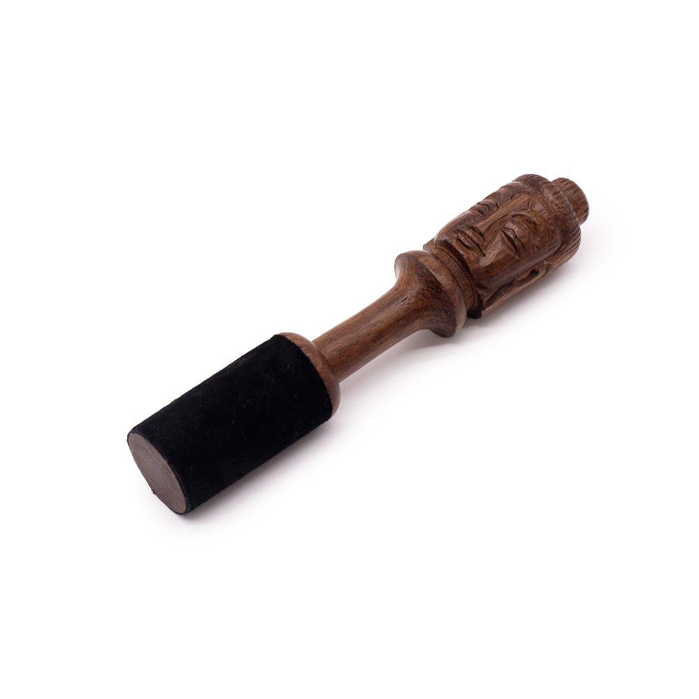 ancient wisdom Wooden Stick - 14cm - Buddha Carving