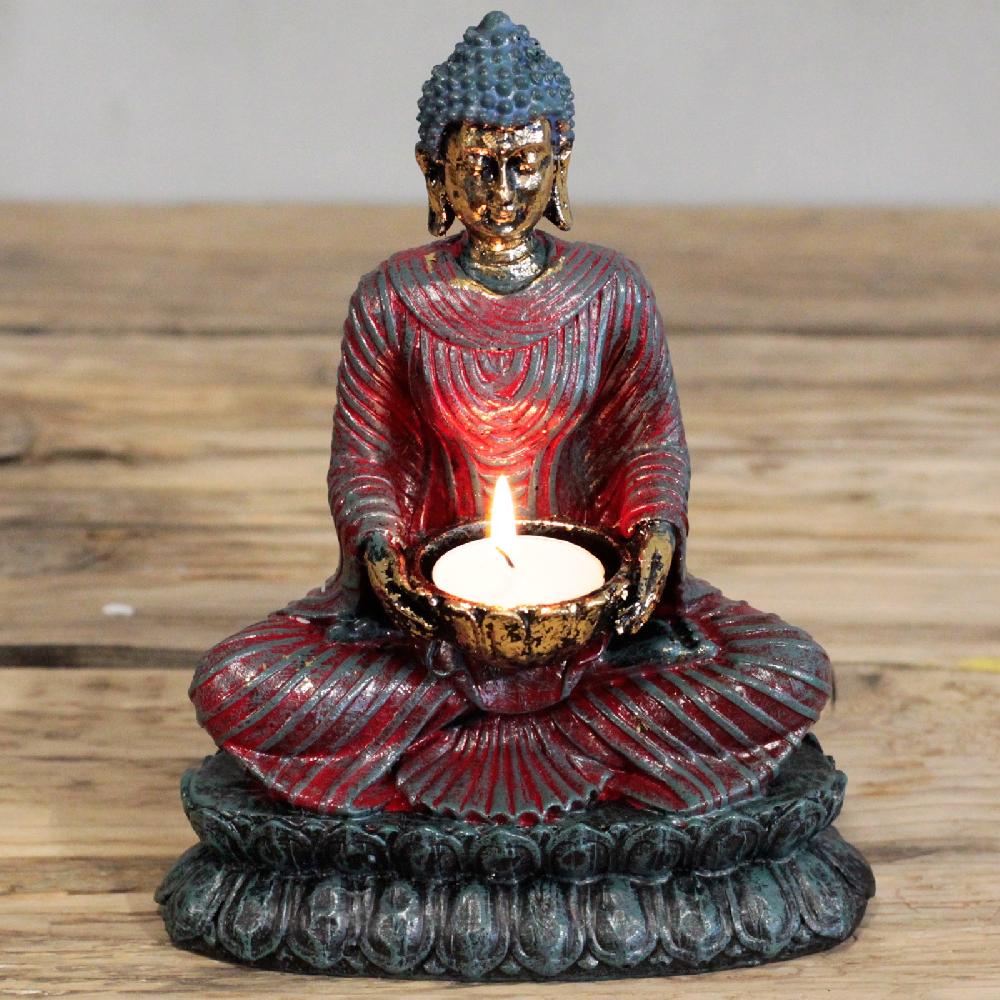 Ancient Wisdom Antique Buddha - Devotee Candle Holder