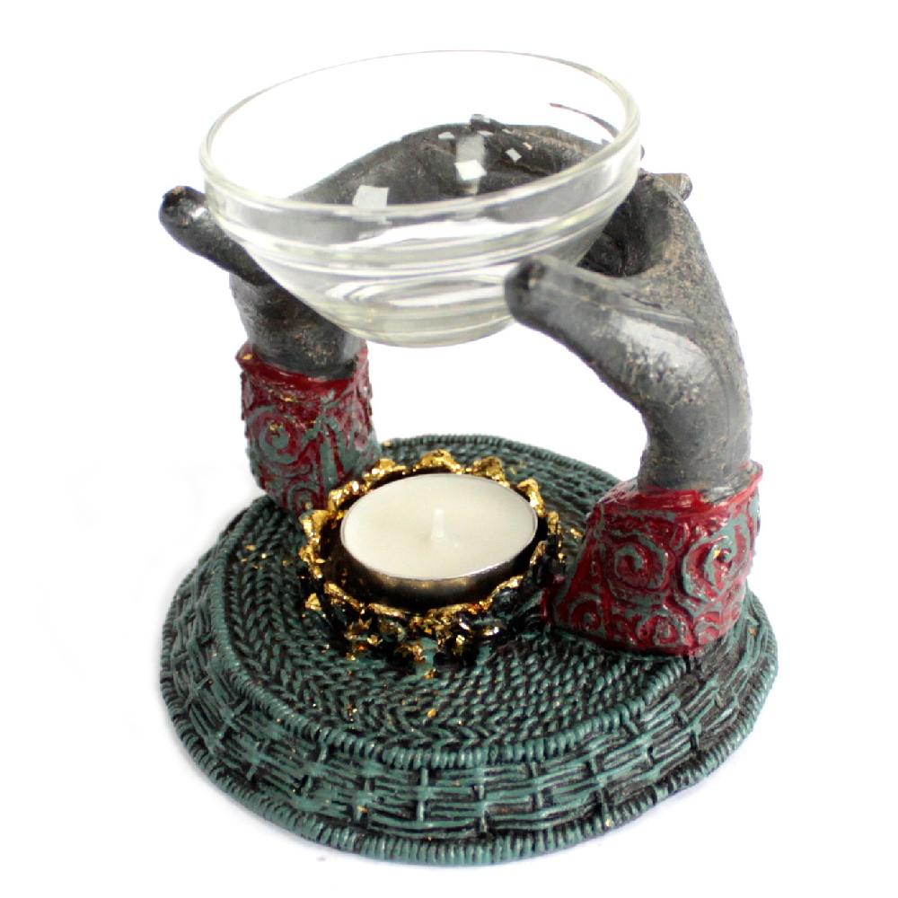 Ancient Wisdom Antique Buddha - Offering Hands Oil Burner