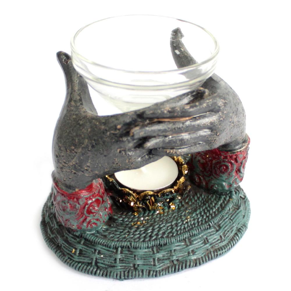 ancient wisdom Antique Buddha - Offering Hands Oil Burner