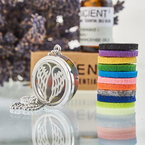 Ancient Wisdom Aromatherapy Diffuser Necklace - Angel Wings 30mm