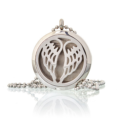 Ancient Wisdom Aromatherapy Diffuser Necklace - Angel Wings 30mm