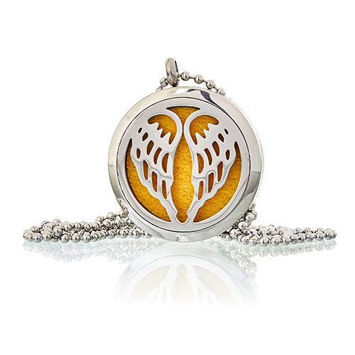 ancient wisdom Aromatherapy Diffuser Necklace - Angel Wings 30mm