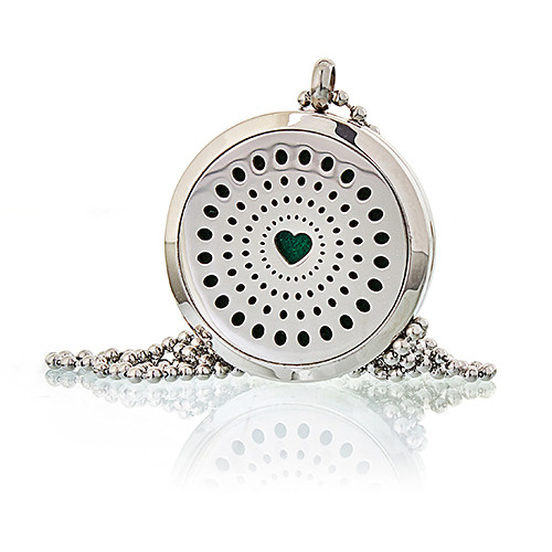 Ancient Wisdom Aromatherapy Diffuser Necklace - Diamonds Heart 30mm