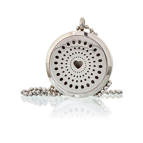 ancient wisdom Aromatherapy Diffuser Necklace - Diamonds Heart 30mm