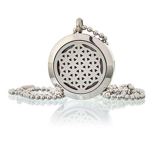 Ancient Wisdom Aromatherapy Diffuser Necklace - Flower Of Life 25mm
