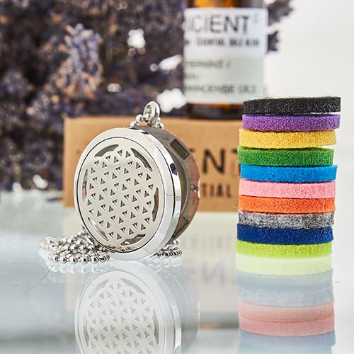 Ancient Wisdom Aromatherapy Diffuser Necklace - Flower Of Life 30mm