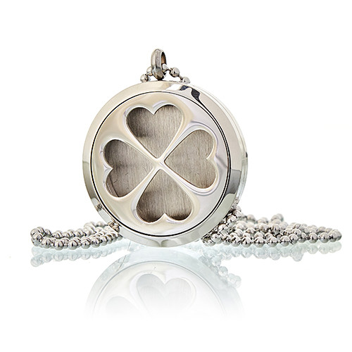 Ancient Wisdom Aromatherapy Diffuser Necklace - Four Leaf Clover 30mm