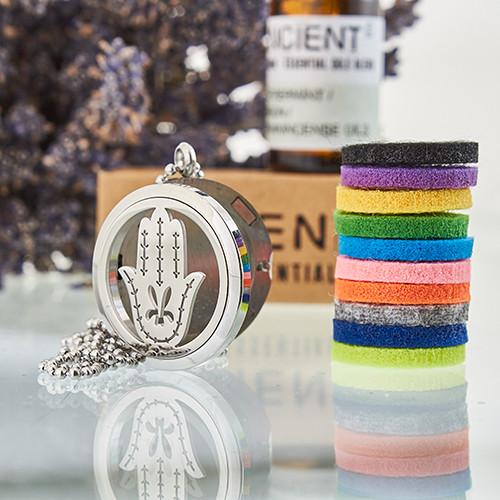 Ancient Wisdom Aromatherapy Diffuser Necklace - Hand Of Fatima 30mm